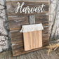 Handmade Barn Wood Peach “Harvest” Pumpkin Sign