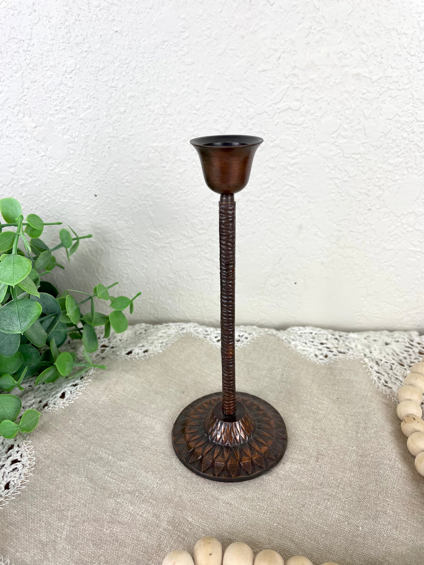 Vintage Skinny Brass Candlestick