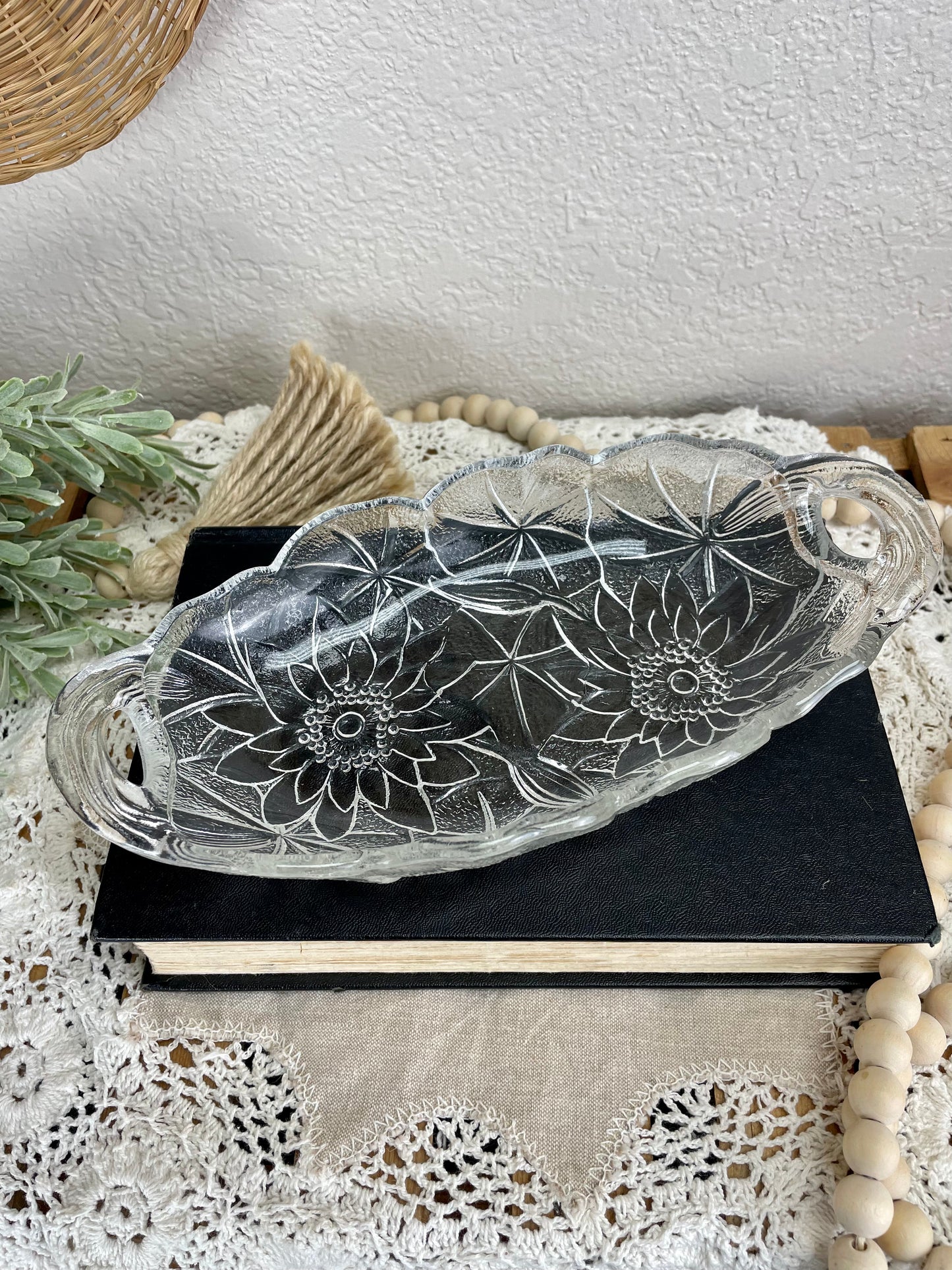 Vintage Indiana Glass Lily Pons Relish Tray