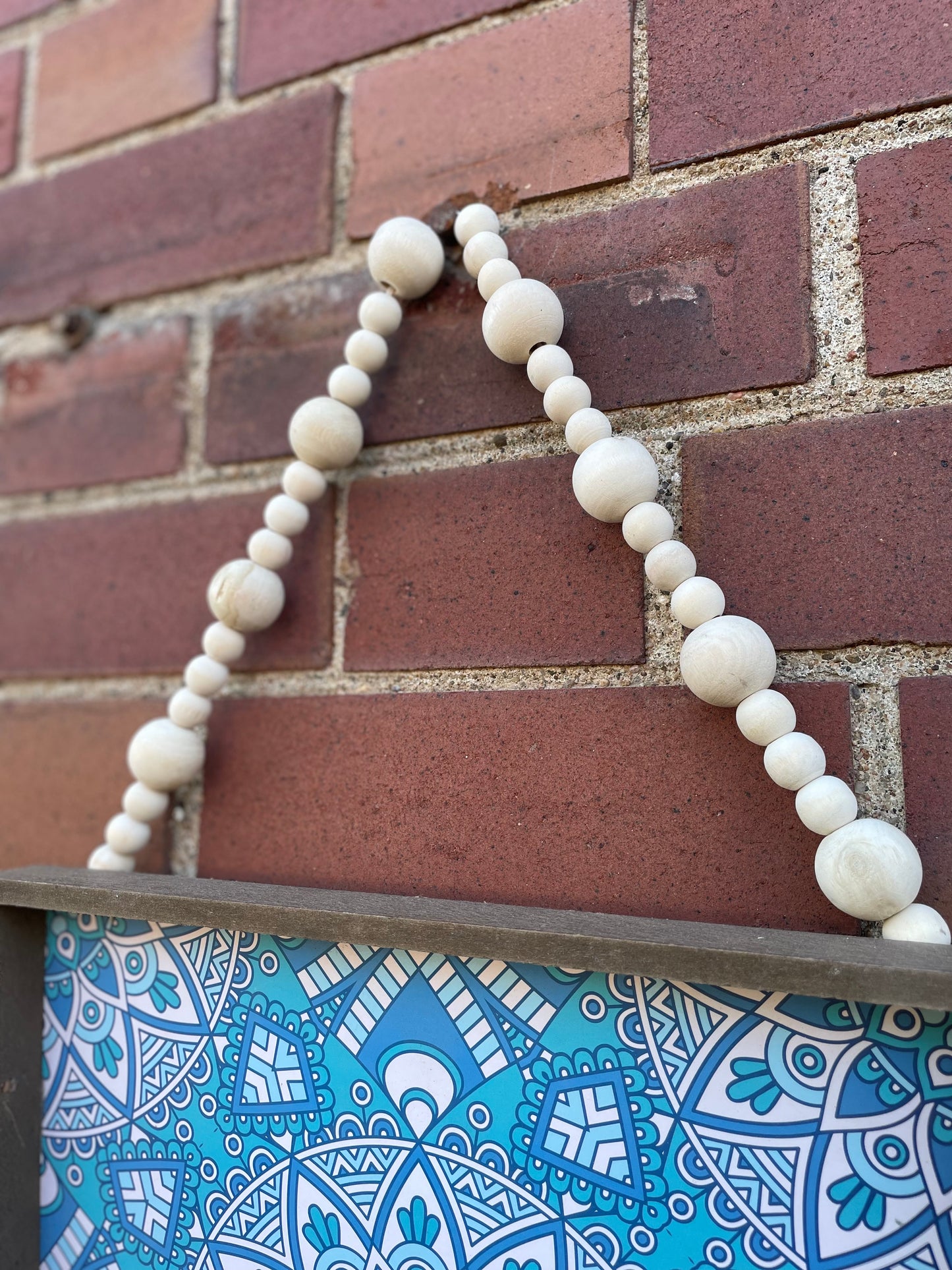 Boho Mandala Wall Art with Beaded Hanger