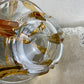 Vintage Glass Dish with Gold Details and Lid