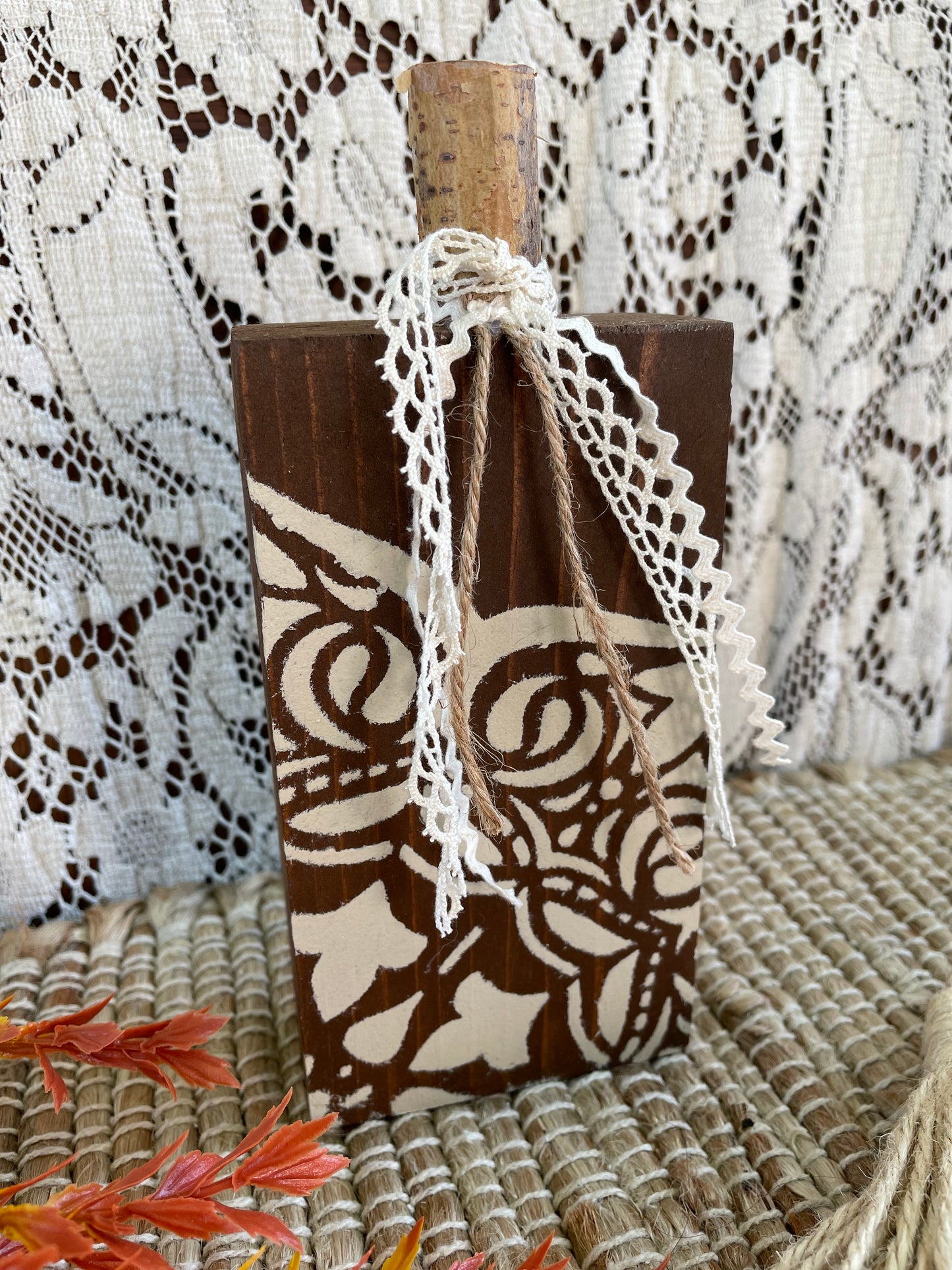 Handmade Reclaimed Wood Boho Pumpkin