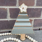 Upcycled Small Sage Green Vintage Trim Christmas Tree with White Poinsettia