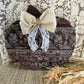 Handmade Barn Wood Pumpkin with Lace Pattern